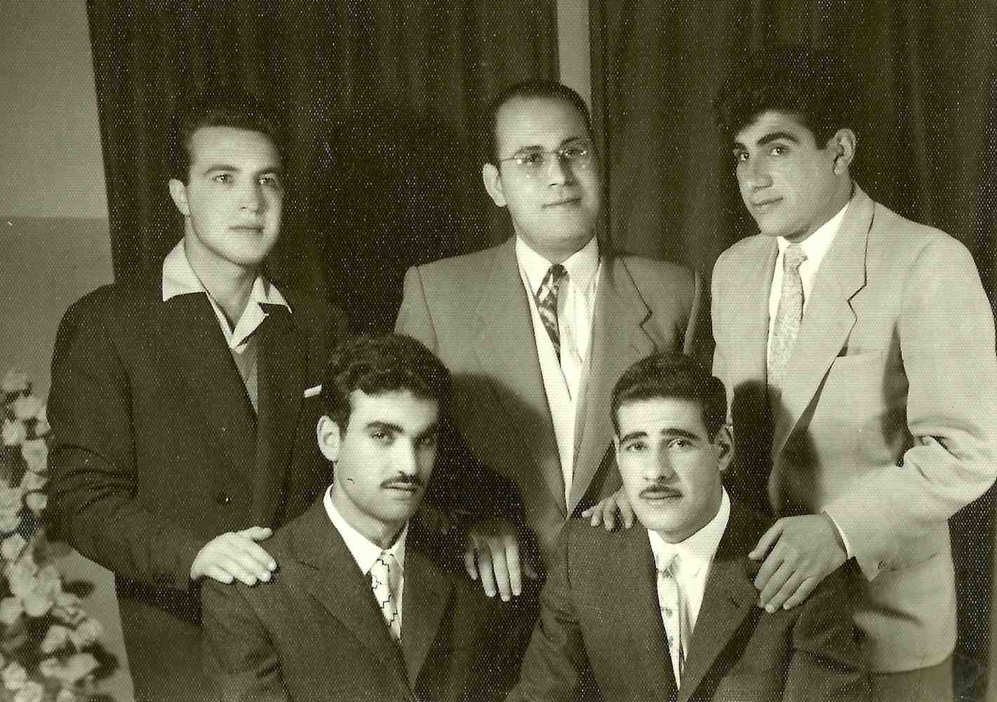 April1959- Egypt- With Brother Khalili- Hisham Jamal- Walid Bushnaq- Jameel Nassar